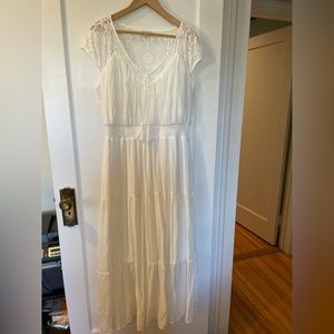 Coastal Grandma classic smock-waisted maxi dress